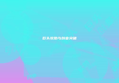 巨头软肋与创业突破