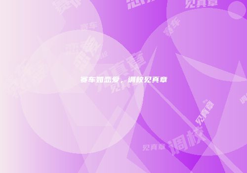 赛车如恋爱，调校见真章