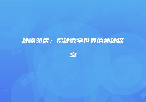 秘密邻居：揭秘数字世界的神秘探索