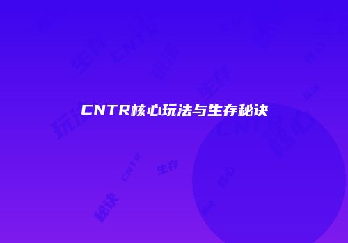 CNTR核心玩法与生存秘诀