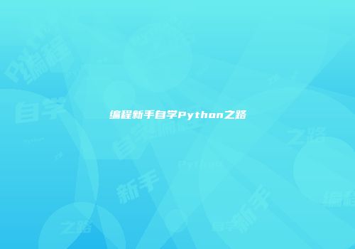 编程新手自学Python之路