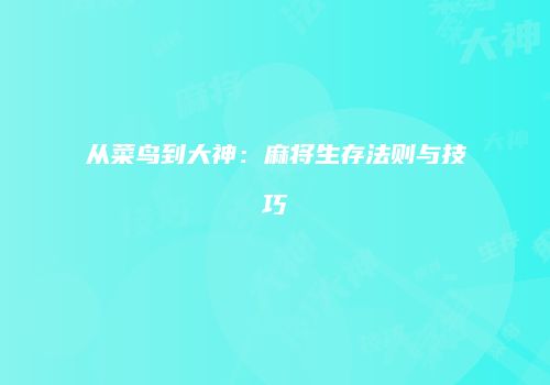 从菜鸟到大神：麻将生存法则与技巧