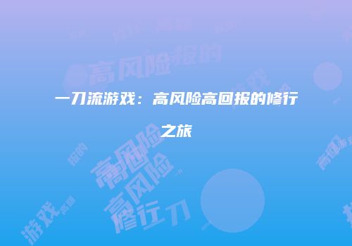 一刀流游戏：高风险高回报的修行之旅