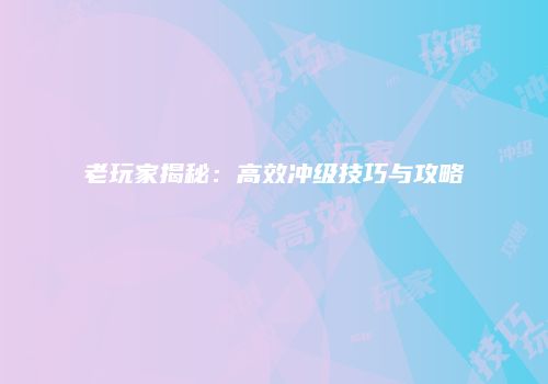 老玩家揭秘：高效冲级技巧与攻略