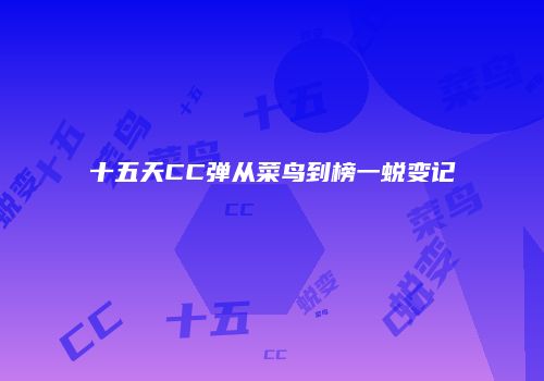 十五天CC弹从菜鸟到榜一蜕变记