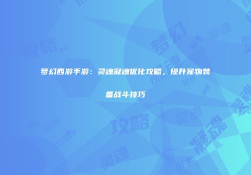 梦幻西游手游：灵魂凝魂优化攻略，提升宠物装备战斗技巧