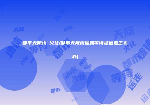 都市天际线 火化(都市天际线遗体等待被运走怎么办)