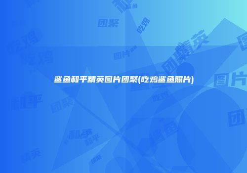 鲨鱼和平精英图片团聚(吃鸡鲨鱼照片)
