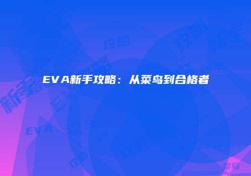 EVA新手攻略：从菜鸟到合格者
