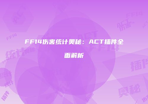 FF14伤害统计奥秘：ACT插件全面解析