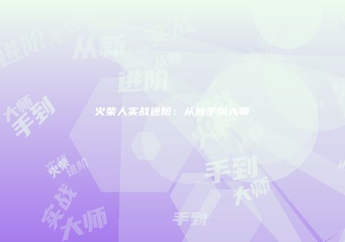 火柴人实战进阶：从新手到大师