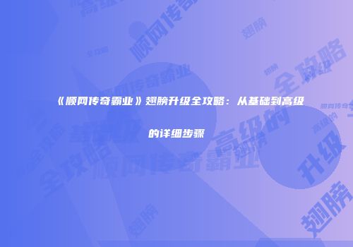 《顺网传奇霸业》翅膀升级全攻略：从基础到高级的详细步骤