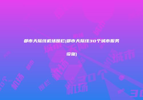 都市天际线机场围栏(都市天际线30个城市服务设施)