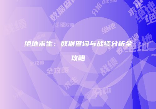 绝地求生：数据查询与战绩分析全攻略