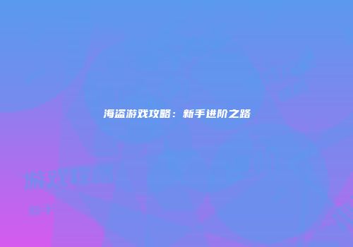 海盗游戏攻略：新手进阶之路