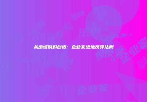 从废墟到科创板：企业家绝地反弹法则