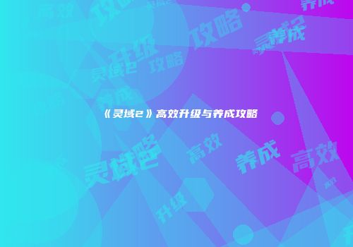 《灵域2》高效升级与养成攻略