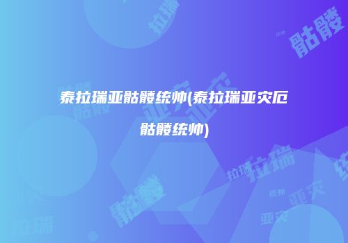 泰拉瑞亚骷髅统帅(泰拉瑞亚灾厄骷髅统帅)