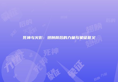 死神与火影：翅膀背后的力量与象征意义
