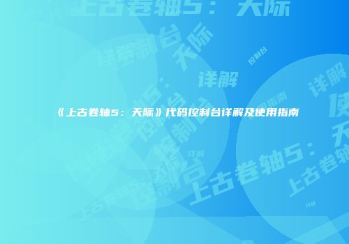 《上古卷轴5：天际》代码控制台详解及使用指南