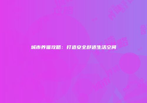 城市养猫攻略：打造安全舒适生活空间