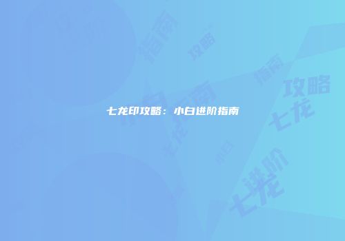 七龙印攻略：小白进阶指南
