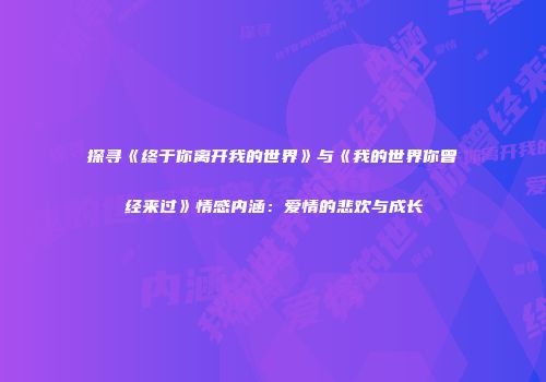 探寻《终于你离开我的世界》与《我的世界你曾经来过》情感内涵：爱情的悲欢与成长