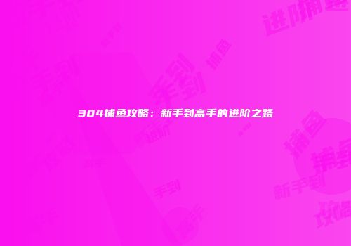304捕鱼攻略：新手到高手的进阶之路