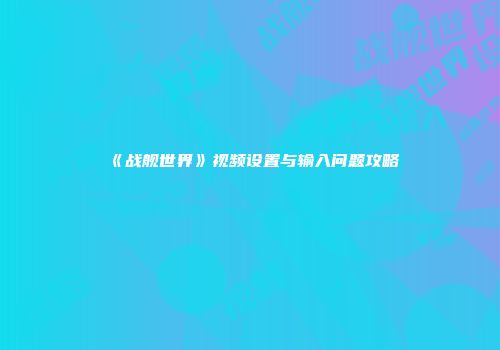 《战舰世界》视频设置与输入问题攻略