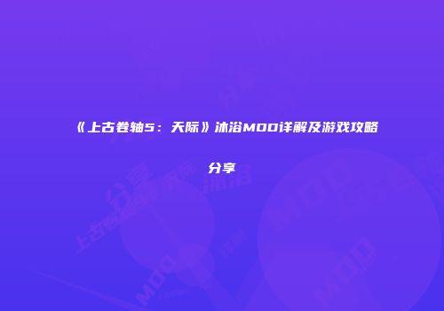 《上古卷轴5：天际》沐浴MOD详解及游戏攻略分享