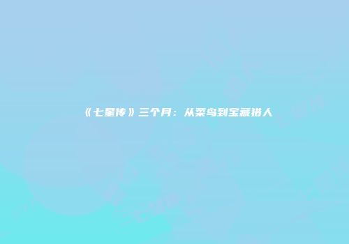 《七星传》三个月：从菜鸟到宝藏猎人