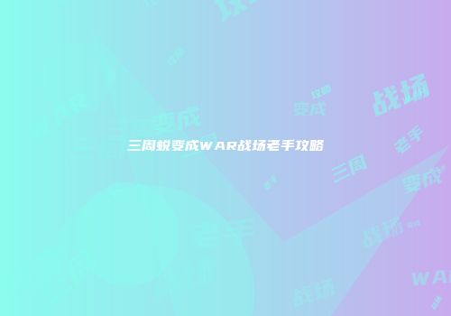 三周蜕变成WAR战场老手攻略