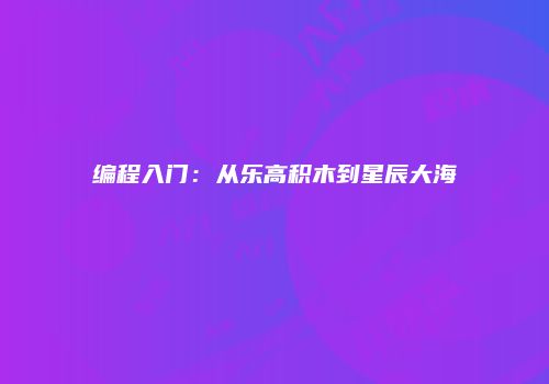编程入门：从乐高积木到星辰大海