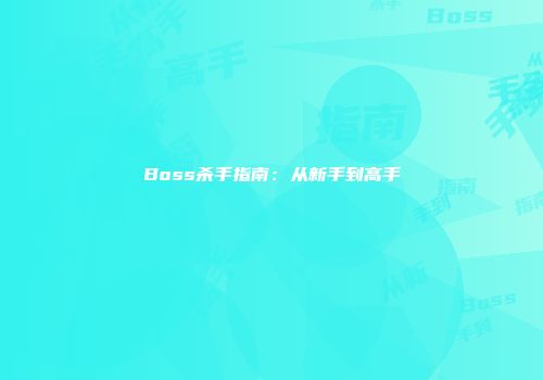 Boss杀手指南：从新手到高手
