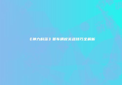 《神力科莎》赛车调校实战技巧全解析