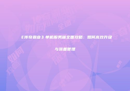 《传奇霸业》单机服务端全面攻略：如何高效升级与装备管理