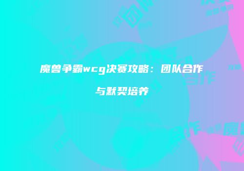 魔兽争霸wcg决赛攻略：团队合作与默契培养