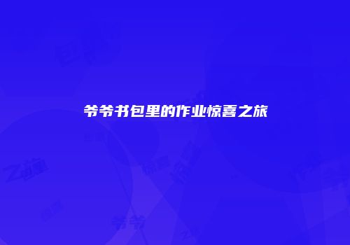 爷爷书包里的作业惊喜之旅