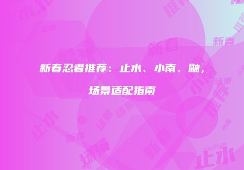 新春忍者推荐：止水、小南、鼬，场景适配指南