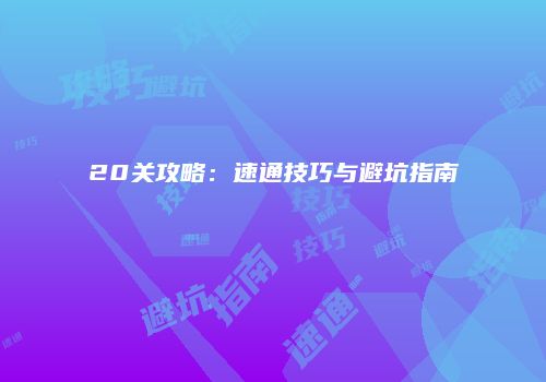 20关攻略：速通技巧与避坑指南