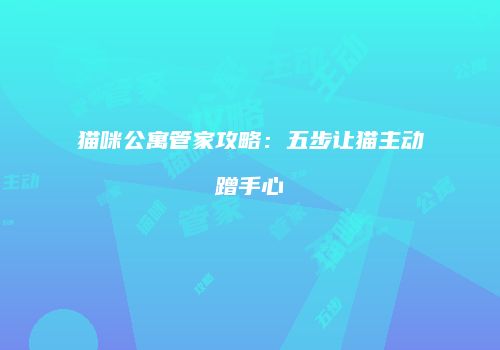 猫咪公寓管家攻略：五步让猫主动蹭手心