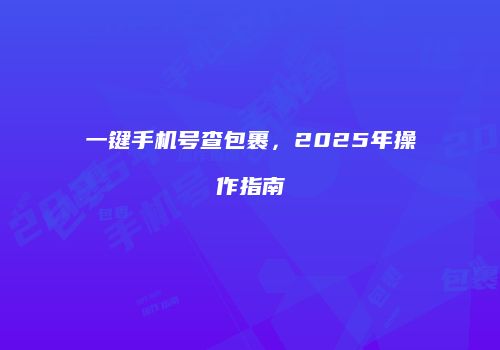 一键手机号查包裹，2025年操作指南