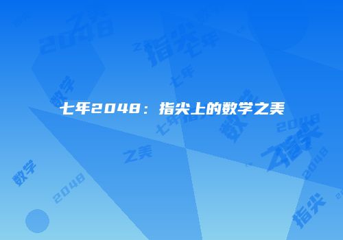 七年2048：指尖上的数学之美