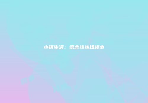 小镇生活：语言修炼场趣事