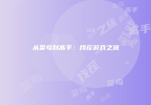 从菜鸟到高手：找茬游戏之旅